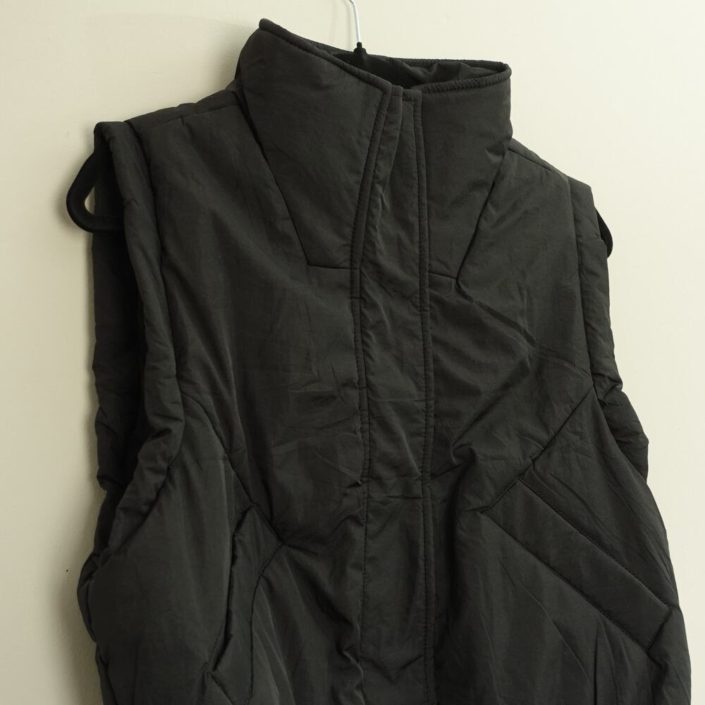 NWT Fashion Womens Puffer Vest Jacket Snap Button Stand Collar Black Size XS - Picture 2 of 9